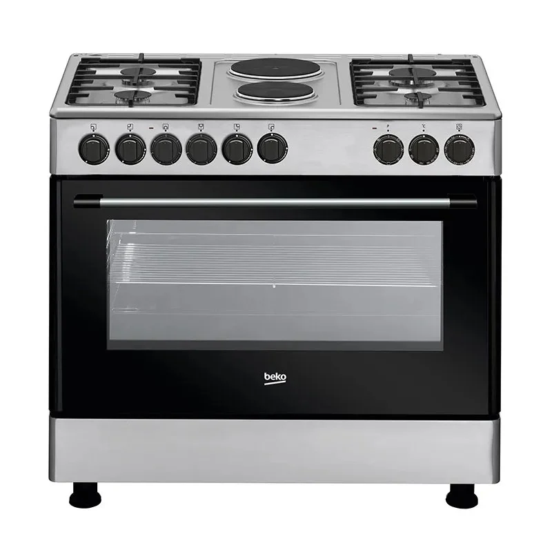 cuisinière-béko-4-feux-à-gaz-2-feux-électrique-inox-12121dxd cuisinière-béko-4-feux-à-gaz-2-feux-électrique-inox-12121dxd