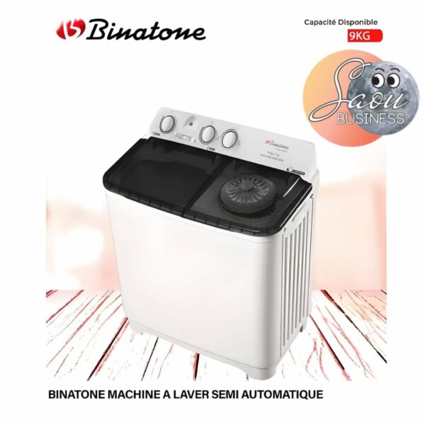 MACHINE A LAVER BINATONE 9KG SEMI AUTOMATIQUE BMW-070B
