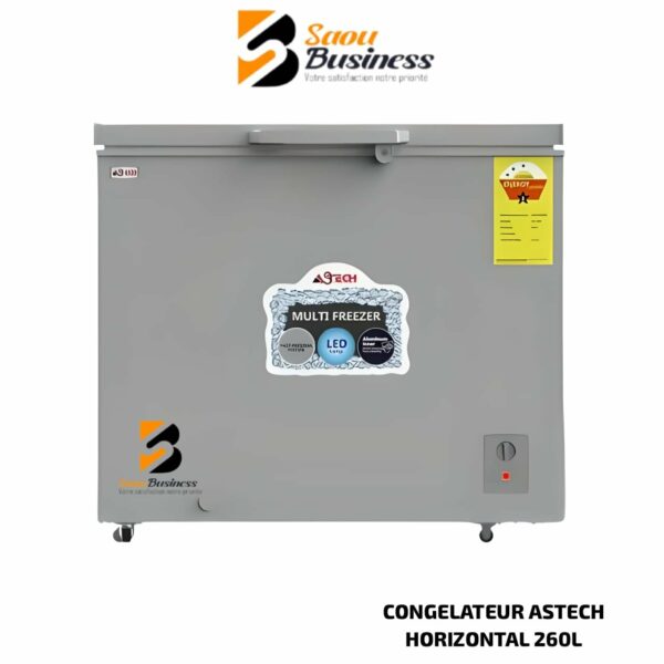 CONGELATEUR ASTECH HORIZONTAL 260L SILVER CH260SK
