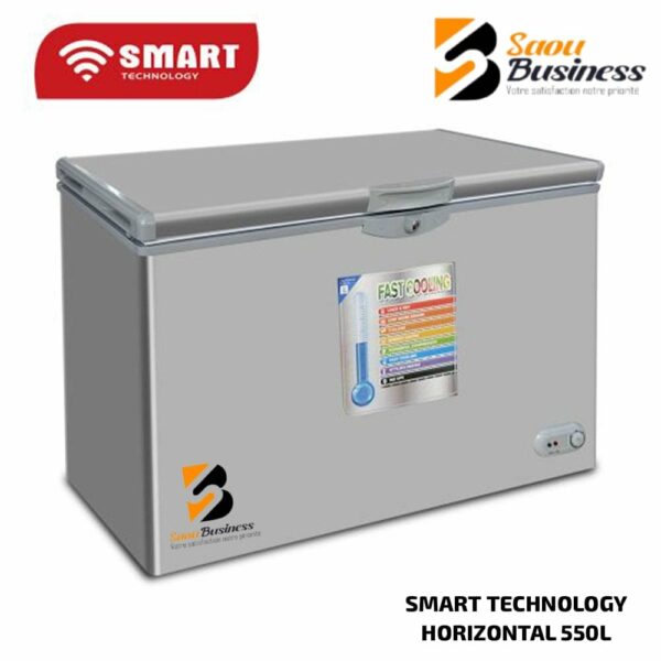 CONGELATEUR SMART TECHNOLOGY HORIZONTAL 550 LITRES SILVER STCC-550