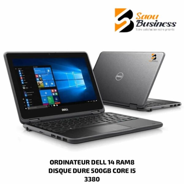 ORDINATEUR DELL LATITUDE 3380 - WINDOWS 10 14" RAM8 DISQUE DURE 500GB CORE I5