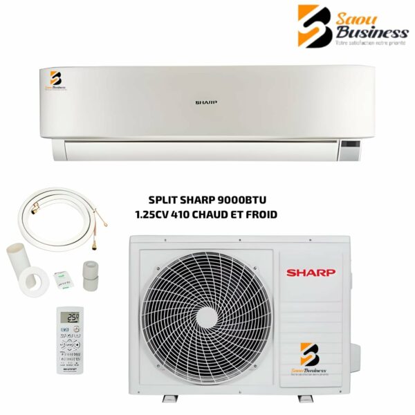 Split SHARP 9000BTU 1.25CV 410 Chaud Et Froid