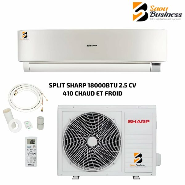 Split SHARP 18000BTU 2.5 CV 410 Chaud Et Froid