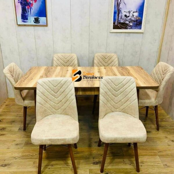 TABLE A MANGER 6PLACES EN BOIS MARRON BEIGE