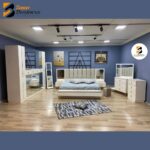 CHAMBRE A COUCHER ARMOIRE 6BATTANTS BLANC CEMO