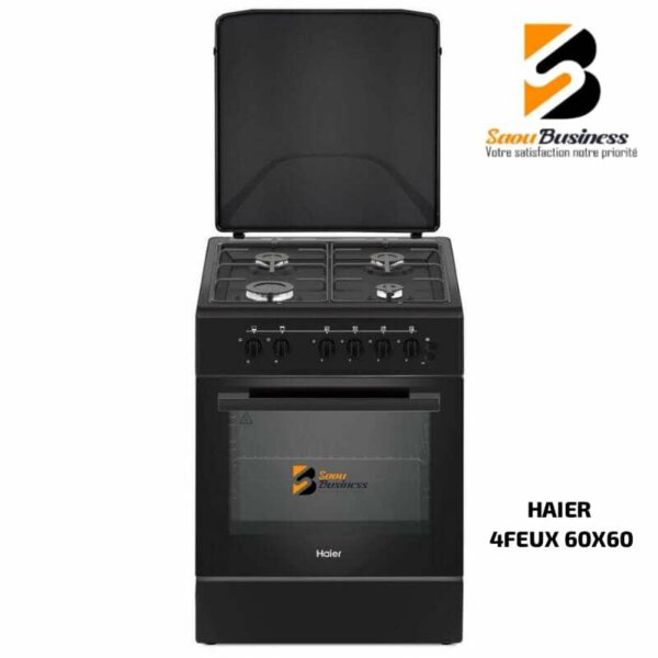 CUISINIERE HAIER 4FEUX 60X60 NOIR HCR2040EGB