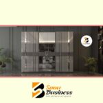CHAMBRE A COUCHER ARMOIRE 6BATTANTS 6PIECES GRIS EFSUN – Image 5