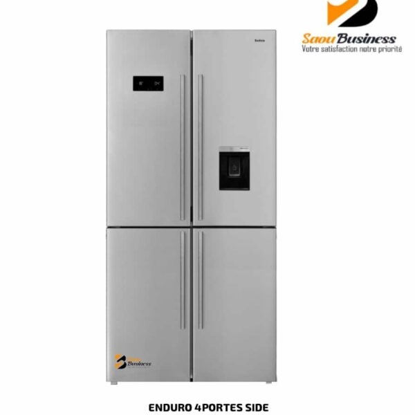 REFRIGERATEUR ENDURO 4PORTES SIDE BY SIDE 564LITRES AVEC FONTAINE INVERTER INOX FD620P83X