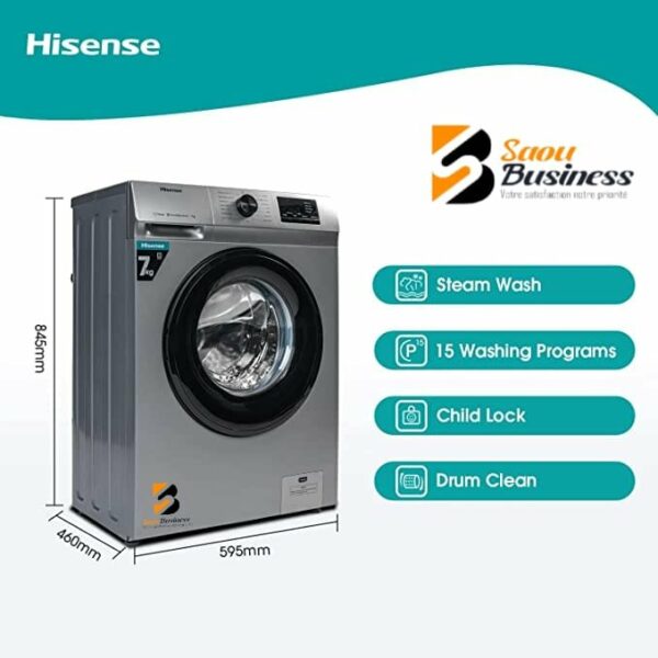 Machine à Laver HISENSE 7KG FRONT-LOAD WEVB7012MS