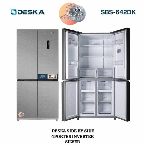 Réfrigérateur DESKA Side By Side 4Portes Inverter SILVER
