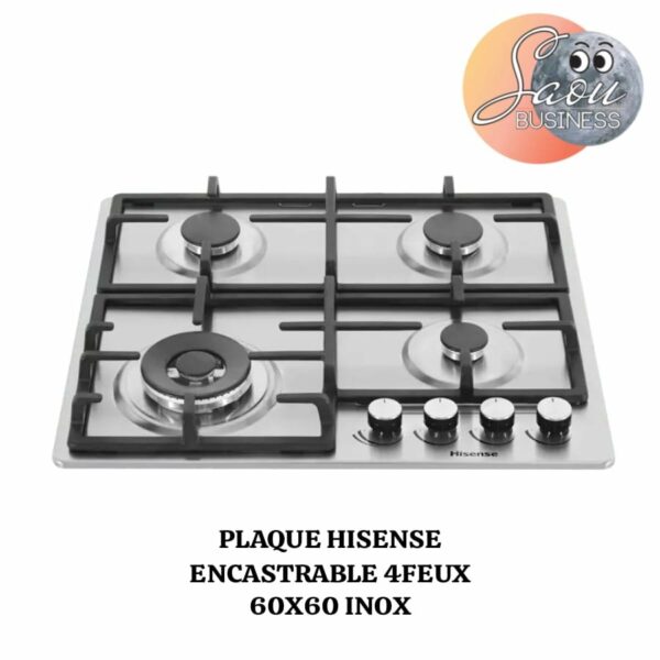 Plaque HISENSE Encastrable 4FEUX 60X60 Inox HHU60GAGR