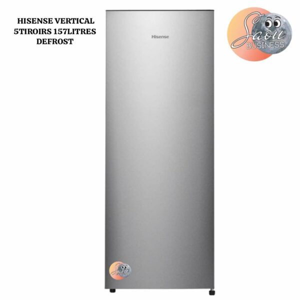 Congélateur HISENSE Vertical 5TIROIRS 157LITRES DEFROST SILVER RS20DC