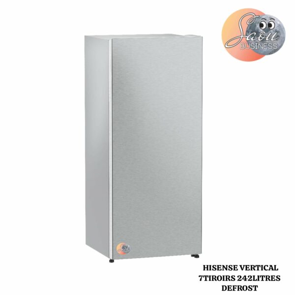 Congélateur HISENSE Vertical 7TIROIRS 242LITRES DEFROST SILVER RS-32DC