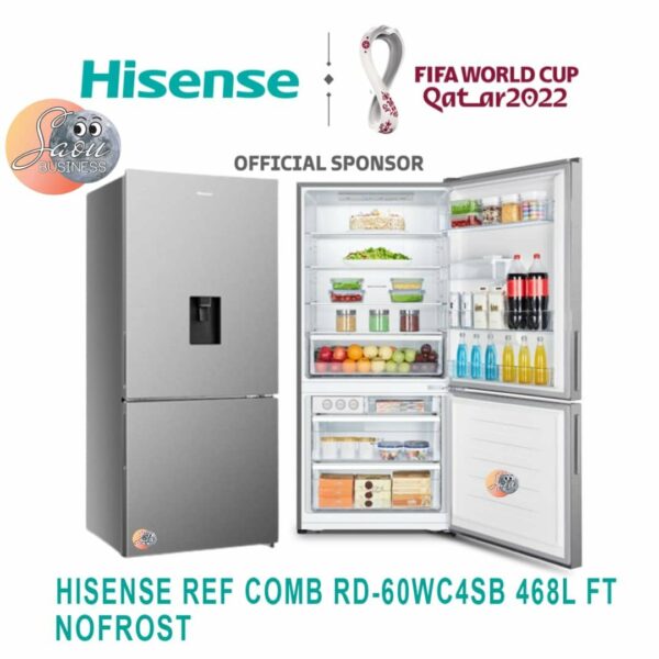 Réfrigérateur HISENSE Combine 468L NOFROST AVEC FONTAINE RD60WC4SB