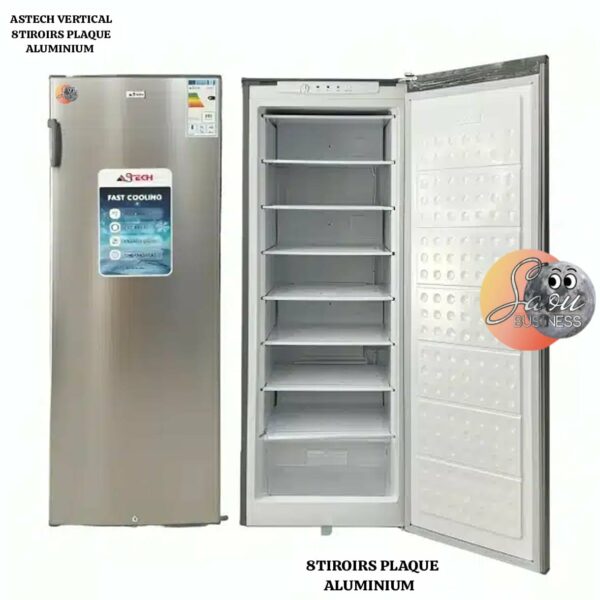 Congélateur vertical Astech PA360S 8 tiroirs grande capacité plaque aluminium