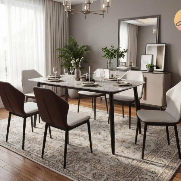 Table à Manger 6 Places 160X90 Beige D