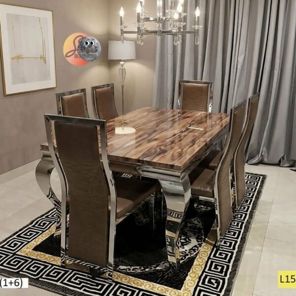 Table à Manger F6031(1+6) - Marron
