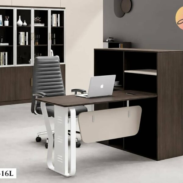 KT2528-16L - BUREAU DIRECTION EXÉCUTIF AVEC COMPTOIR/RANGEMENT LATÉRAL INTÉGRÉ