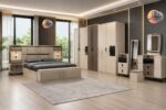 Chambrer à Coucher Armoire 8Battants 10Pièces Beige TR Élégance