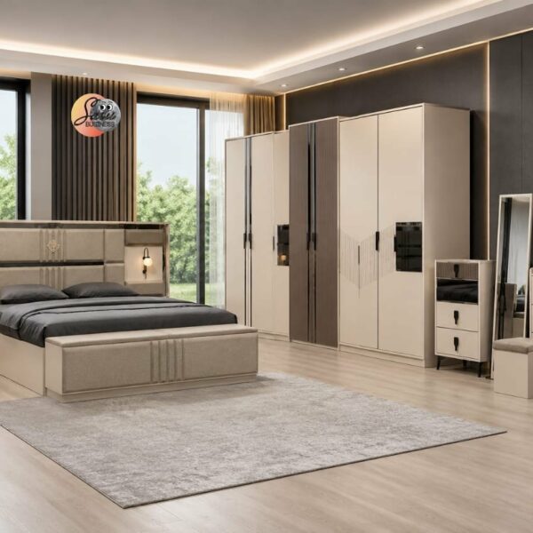 Chambrer à Coucher Armoire 8Battants 10Pièces Beige TR Élégance