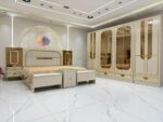 Chambrer à Coucher Armoire 8Battants 10Pièces Beige-Doré TR Kaman – Image 5
