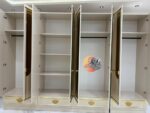 Chambrer à Coucher Armoire 8Battants 10Pièces Beige-Doré TR Kaman – Image 6