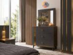 Chambre à Coucher Armoire 6Battants 5Pièces Gris Doré Alice (3443) – Image 4