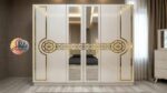 Chambre à Coucher Armoire 6Battants 5Pièces Beige Natalya (3444) – Image 5