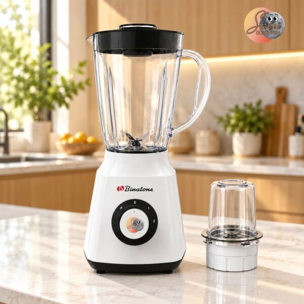 MIXEUR BINATONE 1.5LITRES 2 EN 1 BLANC BLG410