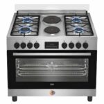 CUISINIERE BEKO 6FEUX 90X60 A GAZ + 2 PLAQUES DE CUISSON INOX BGM21225EX