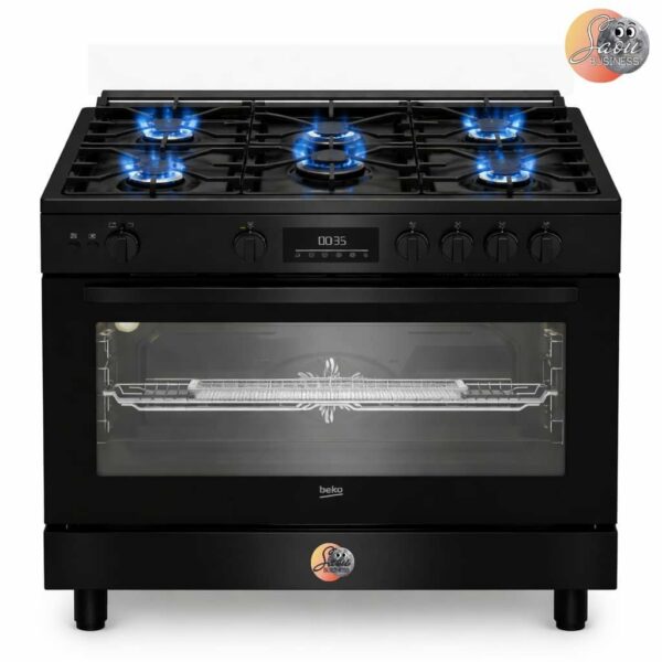 CUISINIERE BEKO 5FEUX 90X60 A GAZ NOIR BGGR11225GB