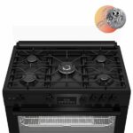 CUISINIERE BEKO 5FEUX 90X60 A GAZ NOIR BGGR11225GB – Image 2