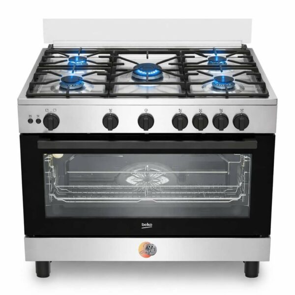 CUISINIERE BEKO 5FEUX 90X60 A GAZ INOX BGGR11125GX