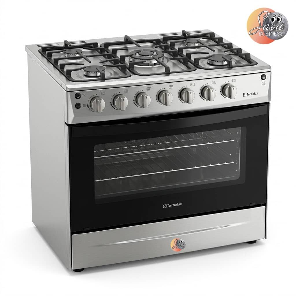 2026/10/675400.jpg CUISINIERE TECNOLUX 5FEUX 80X60 GRIS TEC85 – Image 1