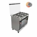 CUISINIERE ASTECH 5FEUX 90X60+FOUR A GAZ FULL OPTION GRIS CK93DA010 – Image 3