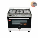 CUISINIERE ASTECH 5FEUX 90X60+FOUR A GAZ FULL OPTION GRIS CK93DA010 – Image 2