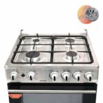 CUISINIERE ASTECH 4FEUX 60X60 + FOUR A GAZ FULL OPTION GRIS CK63DA010 – Image 6