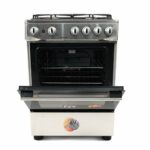 CUISINIERE ASTECH 4FEUX 60X60 + FOUR A GAZ FULL OPTION GRIS CK63DA010 – Image 4