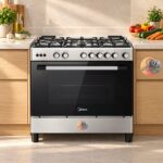 CUISINIERE MIDEA 5FEUX 90X60 A GAZ INOX 90LMG5G028I