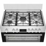CUISINIERE BEKO 5FEUX 90X60 A GAZ FULL OPTION VENTILO + FOUR ELECTRIQUE INOX BGM11226EX