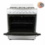 CUISINIERE ASTECH 6FEUX 80X60 A GAZ AVEC FOUR A GAZ INOX CIS86MS – Image 2