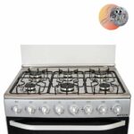CUISINIERE ASTECH 6FEUX 80X60 A GAZ AVEC FOUR A GAZ INOX CIS86MS – Image 6