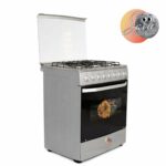 CUISINIERE ASTECH 6FEUX 80X60 A GAZ AVEC FOUR A GAZ INOX CIS86MS – Image 4