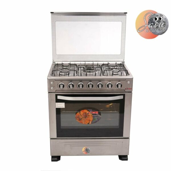 Cuisinière Astech 5Feux 80X60 A Gaz Avec Four A Gaz Full Option Inox 80MIS